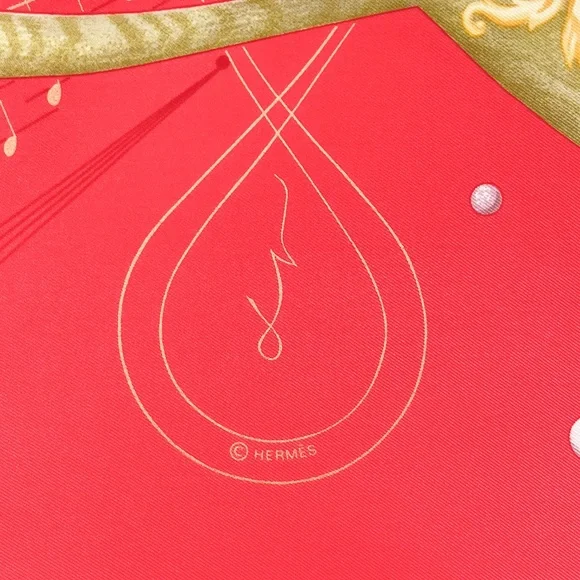 NWT Hermes Scarf "Quintessence" in Coral - Picture 5 of 9